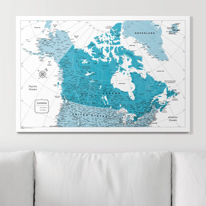 Push Pin Canada Map (Pin Board) - Teal Color Splash CM Pin Board