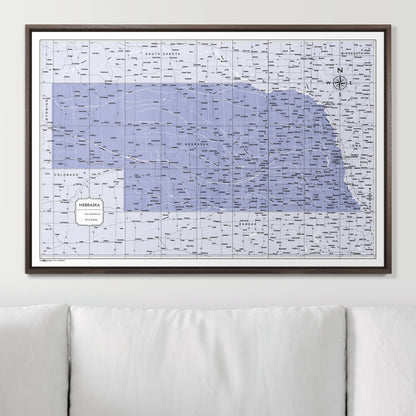 Push Pin Nebraska Map (Pin Board) - Purple Color Splash CM Pin Board