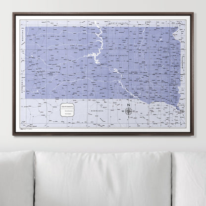 Push Pin South Dakota Map (Pin Board) - Purple Color Splash CM Pin Board