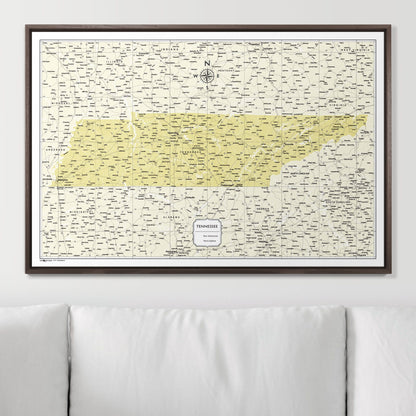 Push Pin Tennessee Map (Pin Board) - Yellow Color Splash CM Pin Board