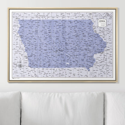 Push Pin Iowa Map (Pin Board) - Purple Color Splash CM Pin Board