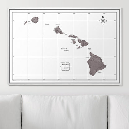 Push Pin Hawaii Map (Pin Board) - Dark Brown Color Splash CM Pin Board