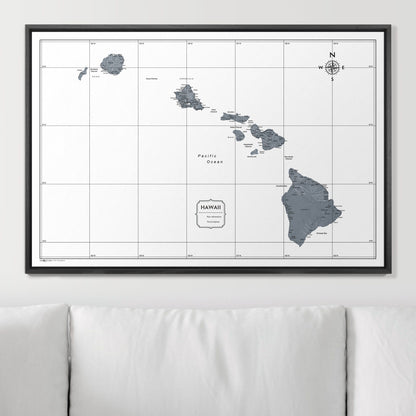 Push Pin Hawaii Map (Pin Board) - Dark Gray Color Splash CM Pin Board