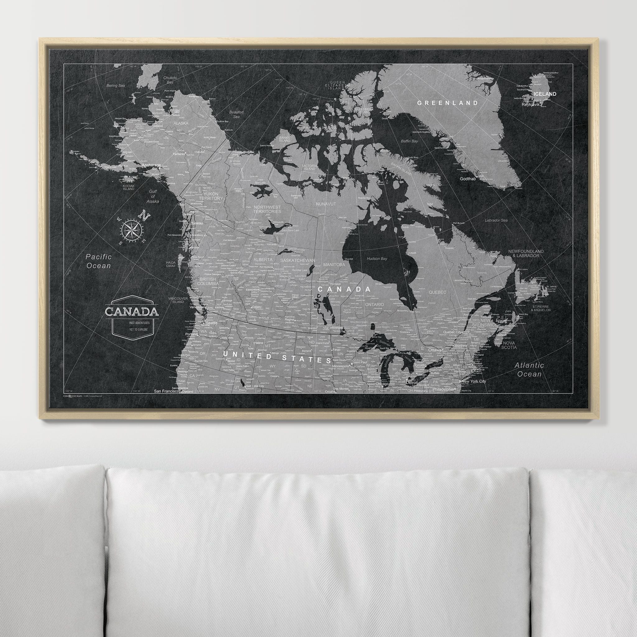 Push Pin Canada Map (Pin Board) - Modern Slate CM Pin Board