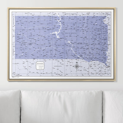 Push Pin South Dakota Map (Pin Board) - Purple Color Splash CM Pin Board