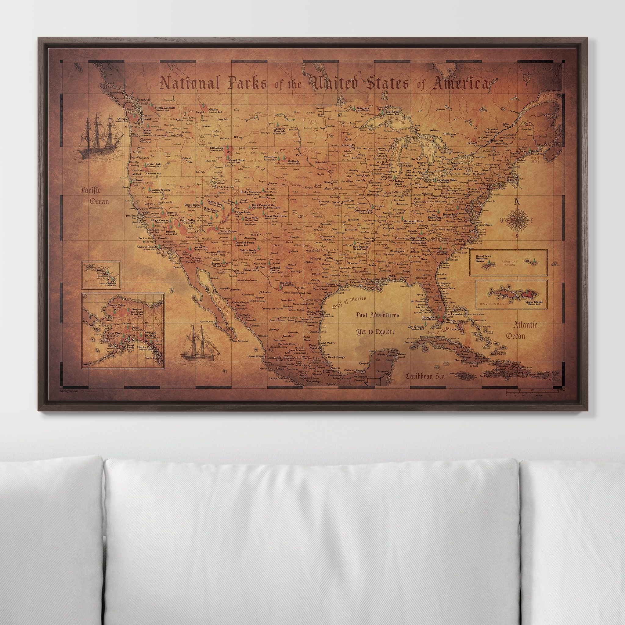 Push Pin National Parks Map (Pin Board) - Golden Aged CM Pin Board