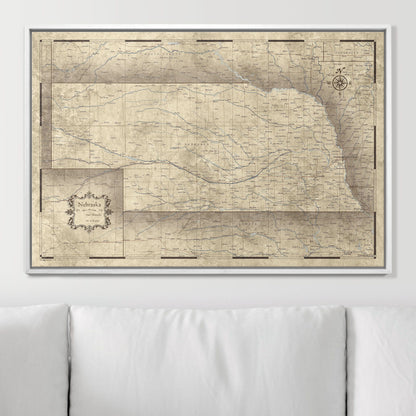 Push Pin Nebraska Map (Pin Board) - Rustic Vintage CM Pin Board