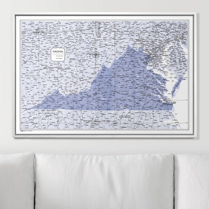 Push Pin Virginia Map (Pin Board) - Purple Color Splash CM Pin Board