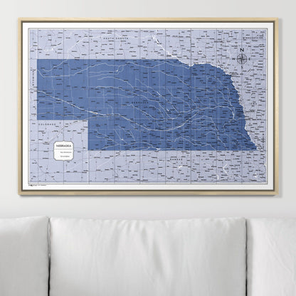 Push Pin Nebraska Map (Pin Board) - Navy Color Splash CM Pin Board