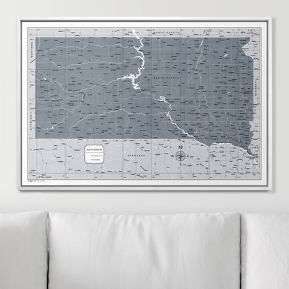 Push Pin South Dakota Map (Pin Board) - Dark Gray Color Splash CM Pin Board