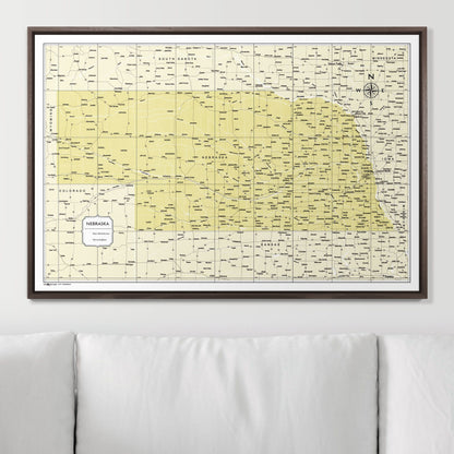 Push Pin Nebraska Map (Pin Board) - Yellow Color Splash CM Pin Board