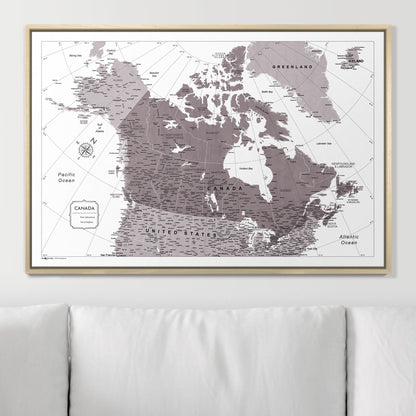 Push Pin Canada Map (Pin Board) - Dark Brown Color Splash CM Pin Board