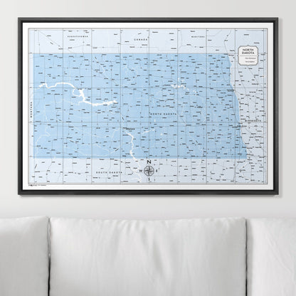 Push Pin North Dakota Map (Pin Board) - Light Blue Color Splash CM Pin Board