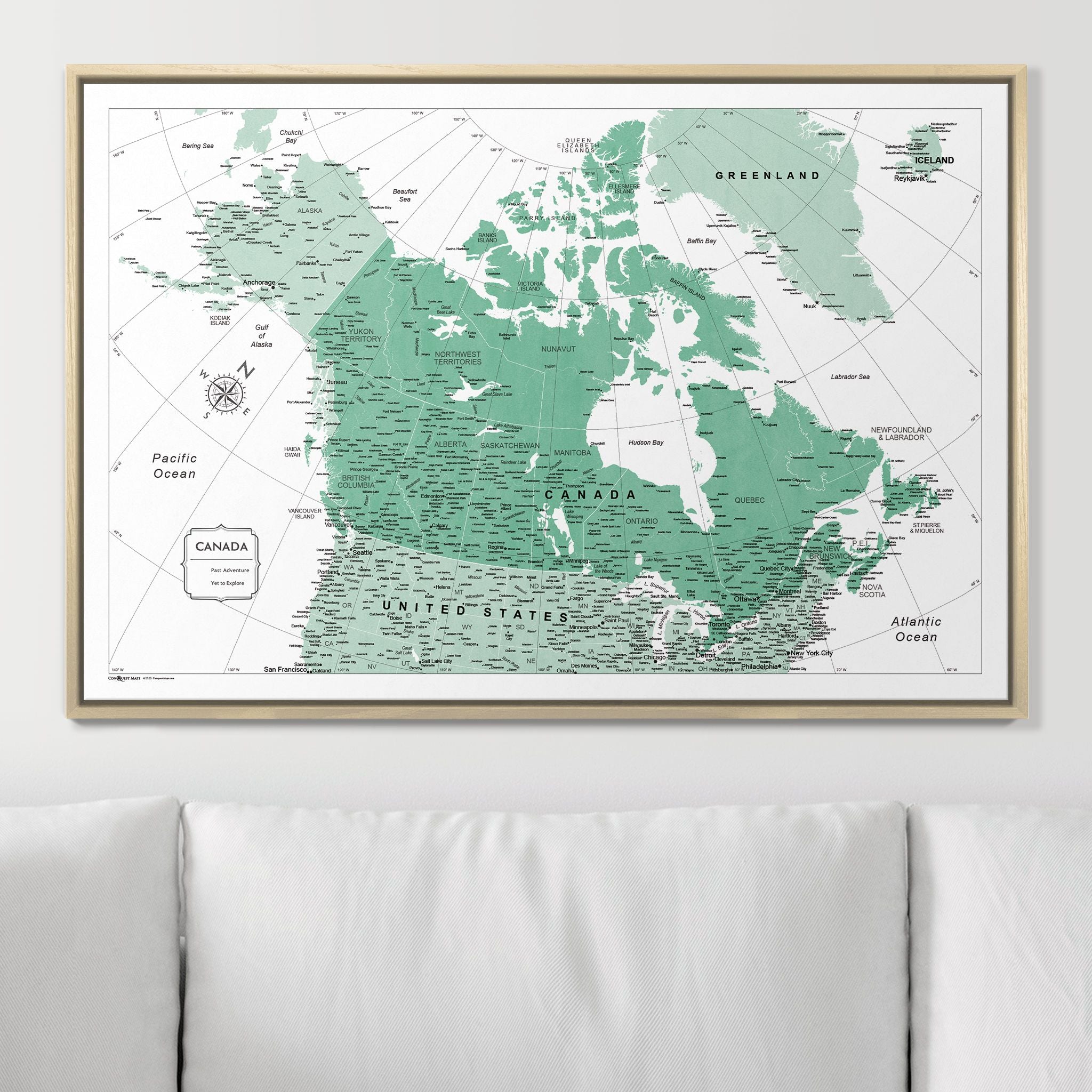 Push Pin Canada Map (Pin Board) - Green Color Splash CM Pin Board