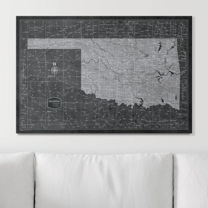 Push Pin Oklahoma Map (Pin Board) - Modern Slate CM Pin Board