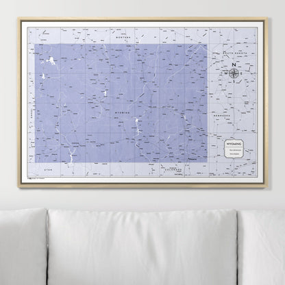 Push Pin Wyoming Map (Pin Board) - Purple Color Splash CM Pin Board