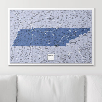 Push Pin Tennessee Map (Pin Board) - Navy Color Splash CM Pin Board