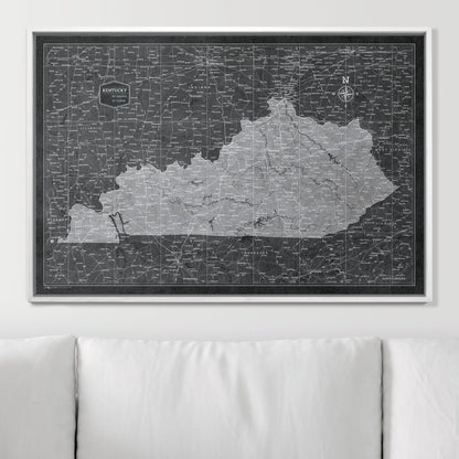 Push Pin Kentucky Map (Pin Board) - Modern Slate CM Pin Board