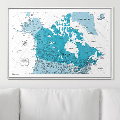 Push Pin Canada Map (Pin Board) - Teal Color Splash CM Pin Board