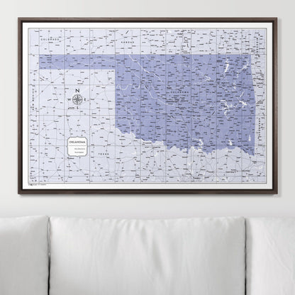 Push Pin Oklahoma Map (Pin Board) - Purple Color Splash CM Pin Board