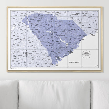 Push Pin South Carolina Map (Pin Board) - Purple Color Splash CM Pin Board