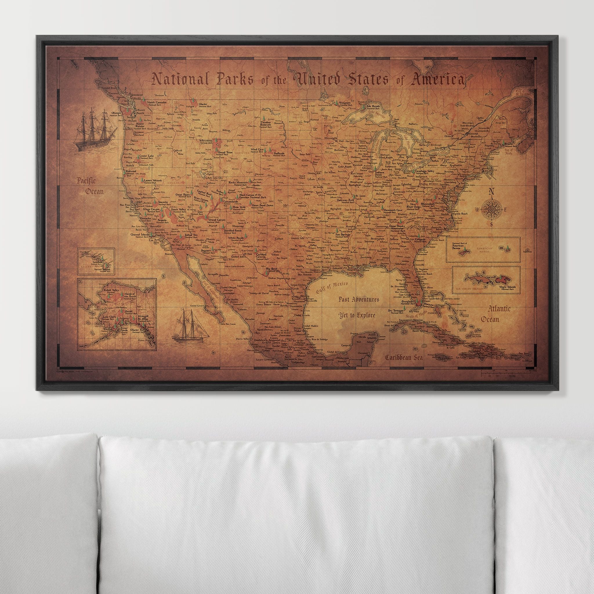 Push Pin National Parks Map (Pin Board) - Golden Aged CM Pin Board