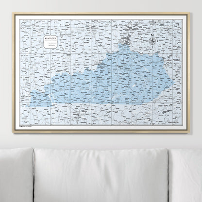 Push Pin Kentucky Map (Pin Board) - Light Blue Color Splash CM Pin Board