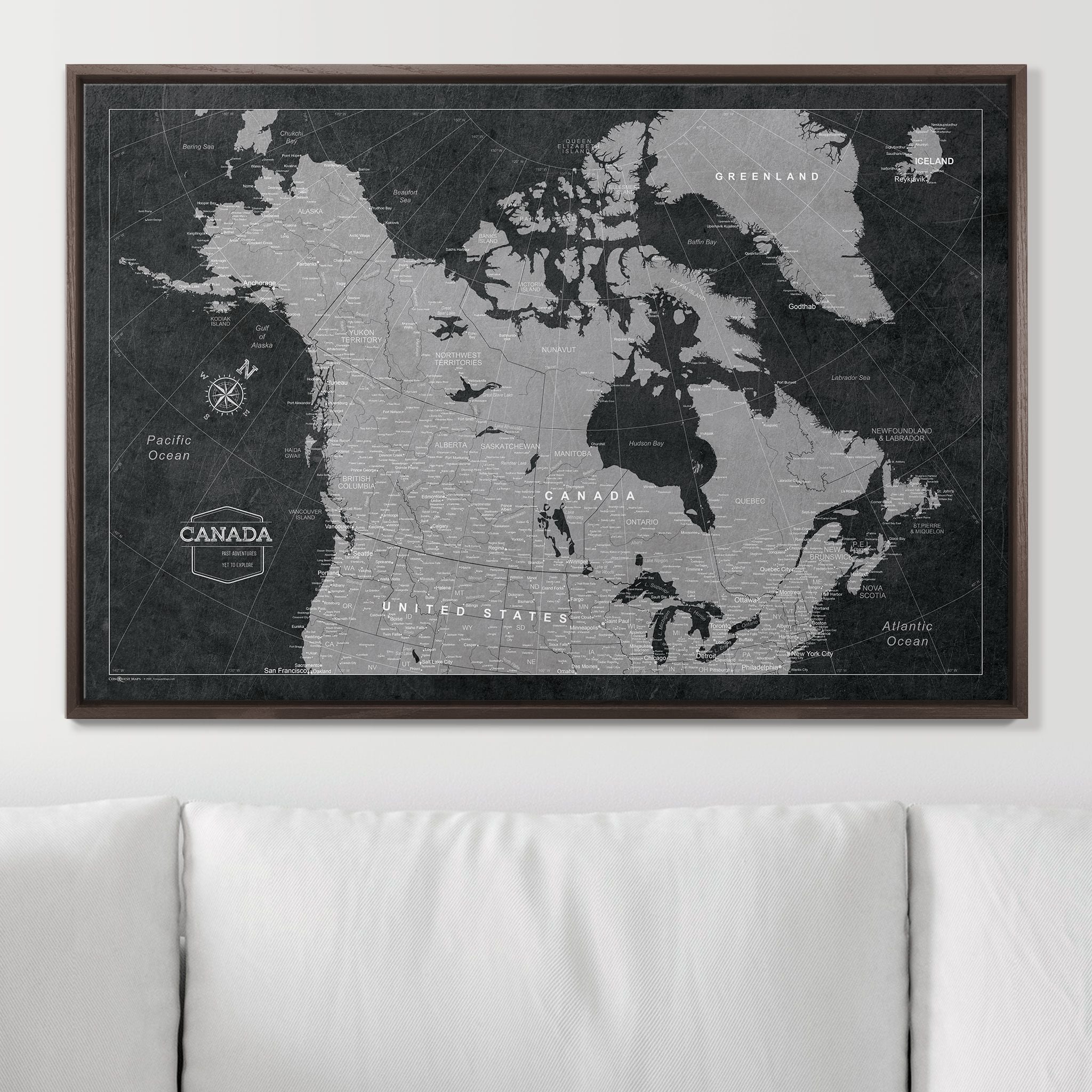 Push Pin Canada Map (Pin Board) - Modern Slate CM Pin Board