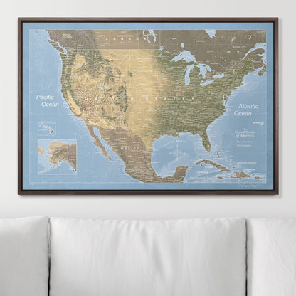 Push Pin USA Map (Pin Board) - Natural Earth CM Pin Board