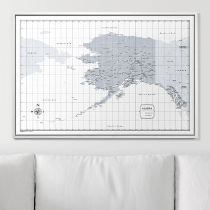 Push Pin Alaska Map (Pin Board) - Light Gray Color Splash CM Pin Board