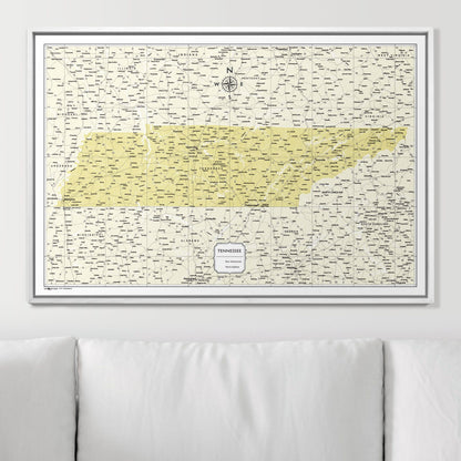 Push Pin Tennessee Map (Pin Board) - Yellow Color Splash CM Pin Board