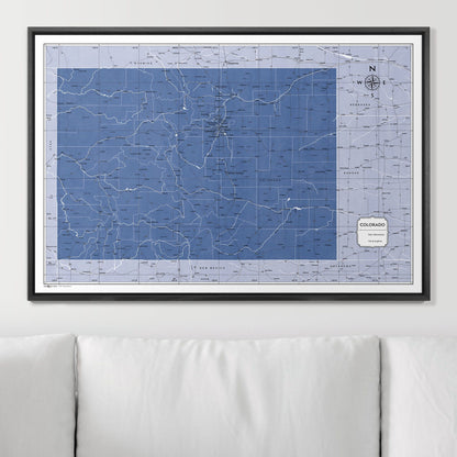 Push Pin Colorado Map (Pin Board) - Navy Color Splash CM Pin Board