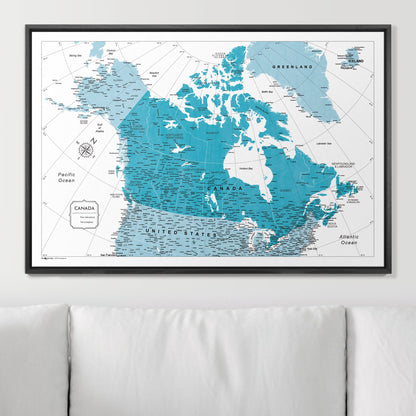 Push Pin Canada Map (Pin Board) - Teal Color Splash CM Pin Board