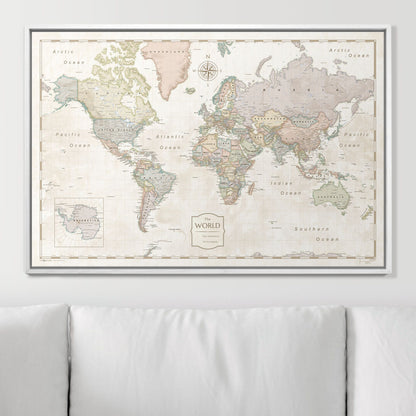 Push Pin World Map (Pin Board) - Desert Sunrise CM Pin Board