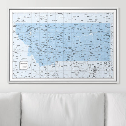 Push Pin Montana Map (Pin Board) - Light Blue Color Splash CM Pin Board