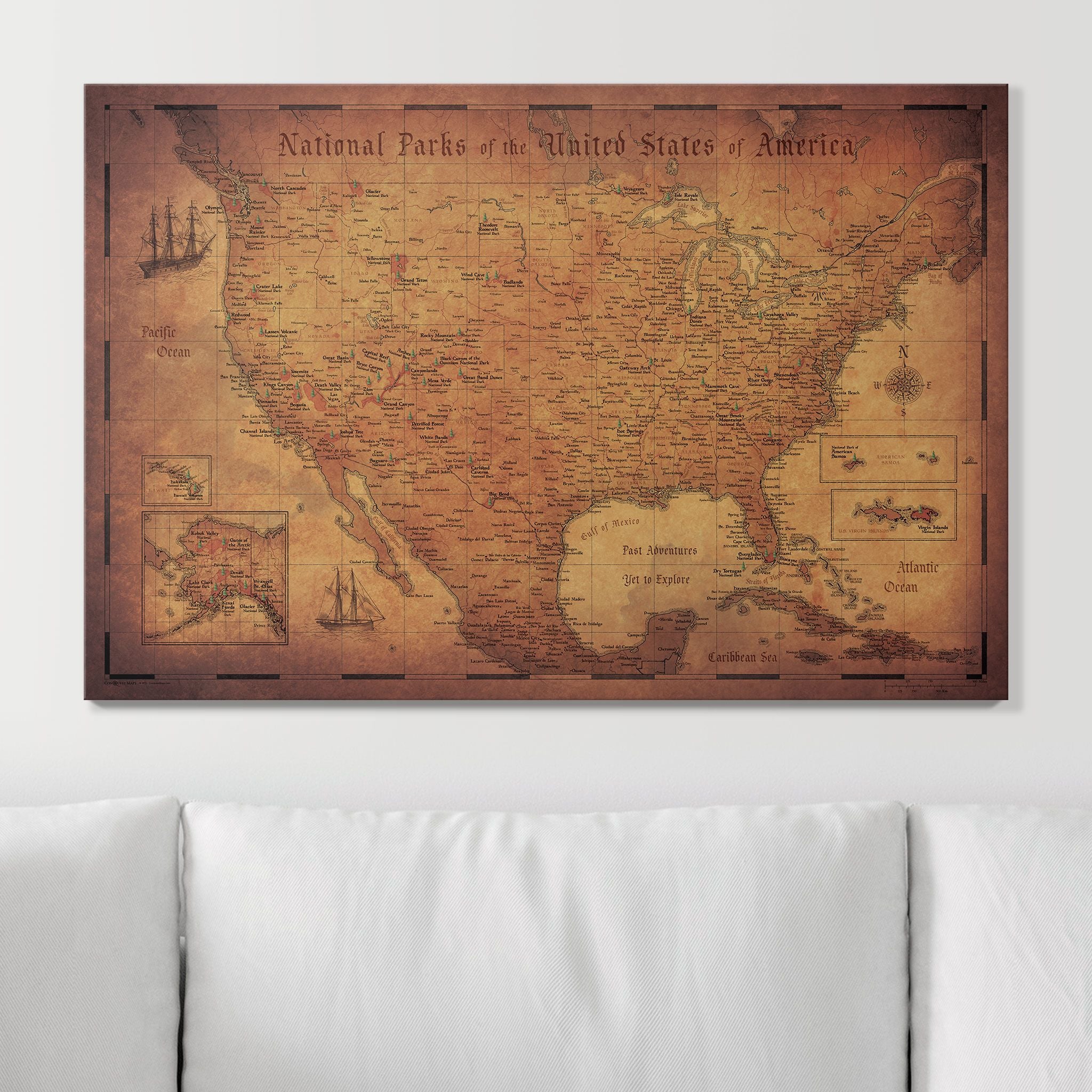 Push Pin National Parks Map (Pin Board) - Golden Aged CM Pin Board