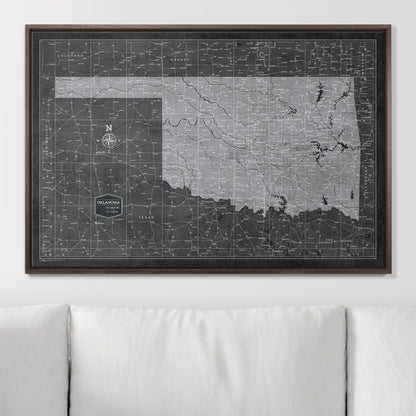 Push Pin Oklahoma Map (Pin Board) - Modern Slate CM Pin Board