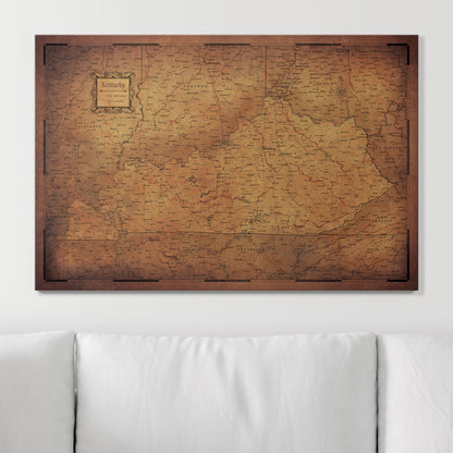 Push Pin Kentucky Map (Pin Board) - Golden Aged CM Pin Board