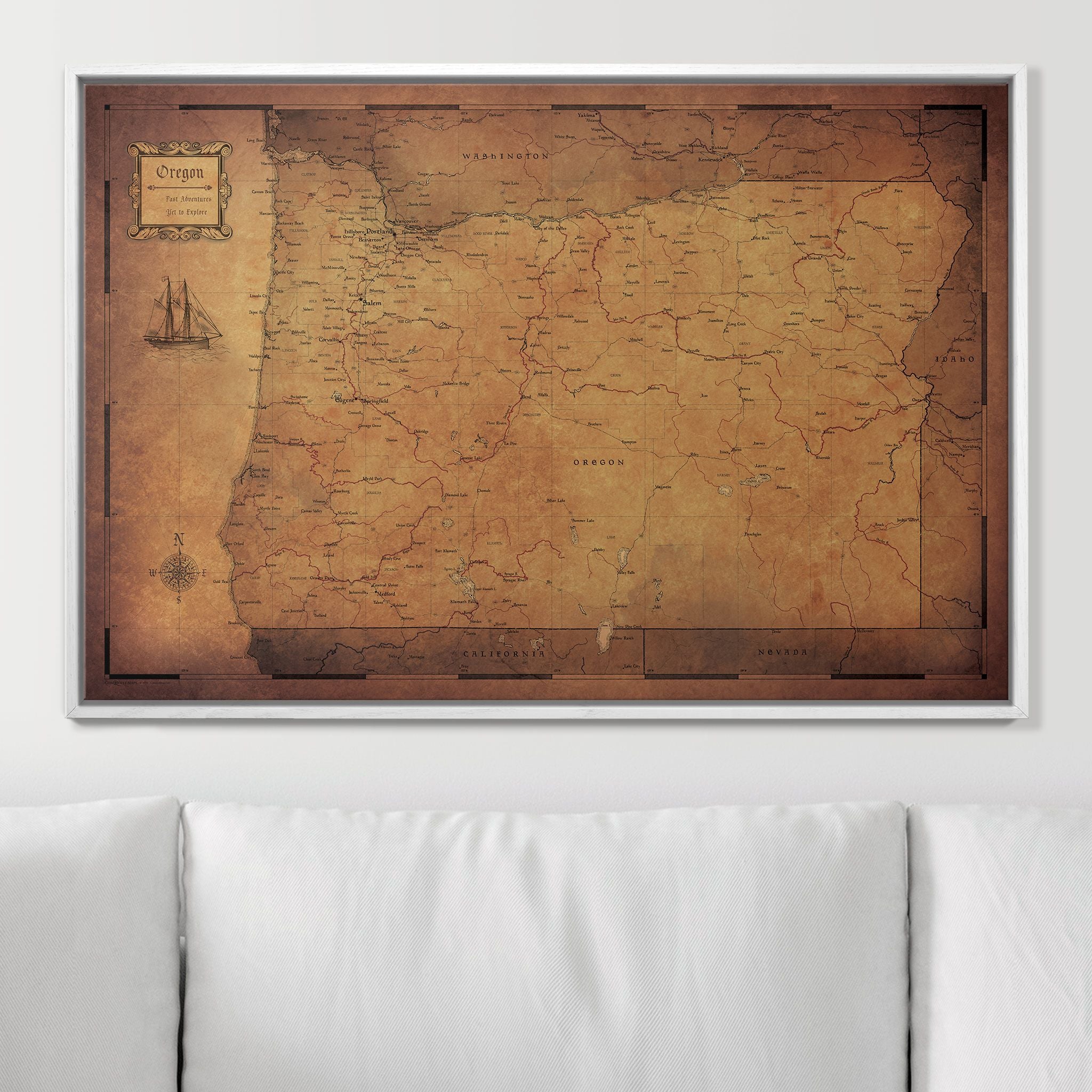 Push Pin Oregon Map (Pin Board) - Golden Aged CM Pin Board