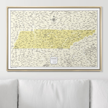 Push Pin Tennessee Map (Pin Board) - Yellow Color Splash CM Pin Board