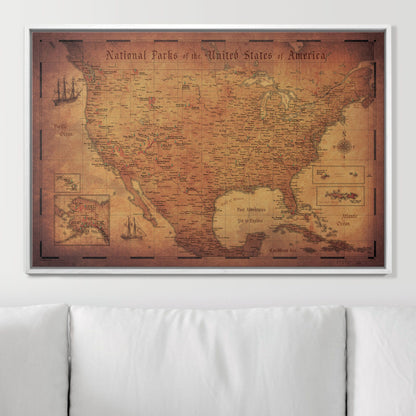 Push Pin National Parks Map (Pin Board) - Golden Aged CM Pin Board