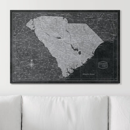 Push Pin South Carolina Map (Pin Board) - Modern Slate CM Pin Board