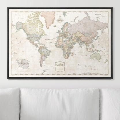 Push Pin World Map (Pin Board) - Desert Sunrise CM Pin Board