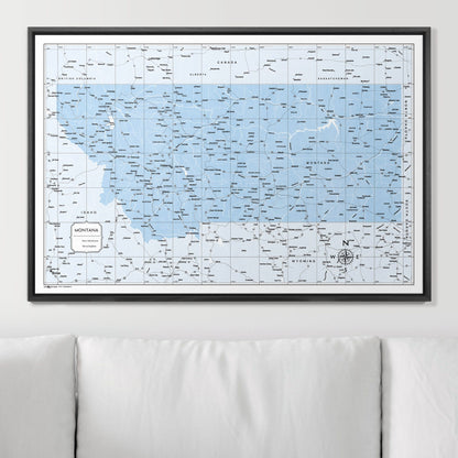 Push Pin Montana Map (Pin Board) - Light Blue Color Splash CM Pin Board