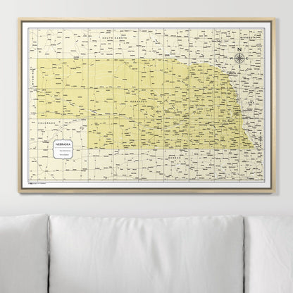 Push Pin Nebraska Map (Pin Board) - Yellow Color Splash CM Pin Board