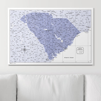 Push Pin South Carolina Map (Pin Board) - Purple Color Splash CM Pin Board