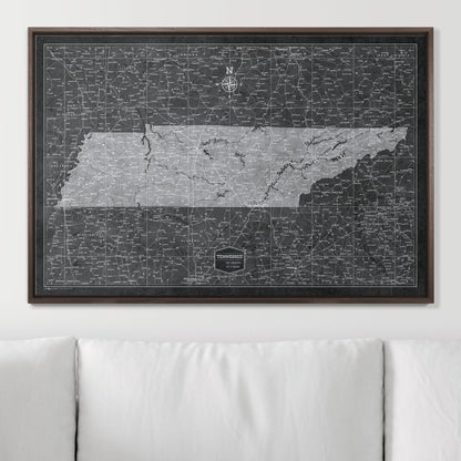 Push Pin Tennessee Map (Pin Board) - Modern Slate CM Pin Board