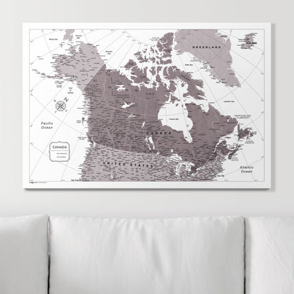 Push Pin Canada Map (Pin Board) - Dark Brown Color Splash CM Pin Board