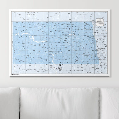 Push Pin North Dakota Map (Pin Board) - Light Blue Color Splash CM Pin Board