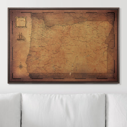 Push Pin Oregon Map (Pin Board) - Golden Aged CM Pin Board